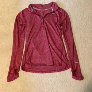 Pink Nike running quarter zip. Dri fit material in a size small.